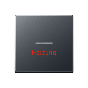 A500 Клавиша 1-ная с окошком и надписью «Heizung“ (отопление), матовый антрацит
