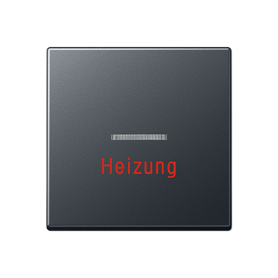 A500 Клавиша 1-ная с окошком и надписью «Heizung“ (отопление), матовый антрацит A590BFHANM