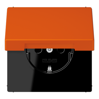 SCHUKO®-розетка с откидной крышкой и со встроенной повышенной защитой от прикосновения orange vif 