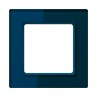 Рамка для вертикальной и горизонтальной установки, 1 пост, стекло - Синий