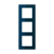 Рамка для вертикальной и горизонтальной установки, 3 поста, стекло - Синий