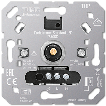 Роторный диммер стандарт LED, с инкрементальным датчиком без спутникового входа