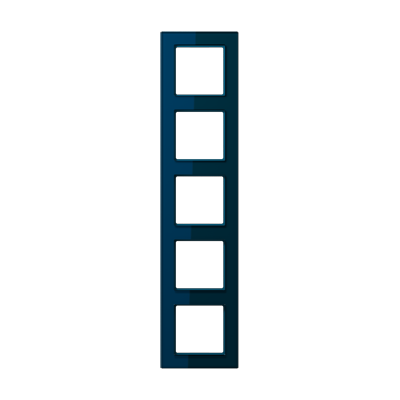Рамка для вертикальной и горизонтальной установки, 5 постов, стекло - Синий AC585GLNB