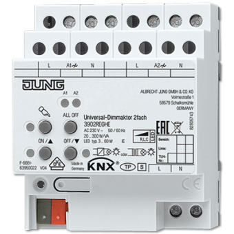 KNX/EIB-диммер освещения универсальный, 2-канальный