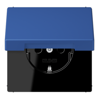 SCHUKO®-розетка с откидной крышкой и со встроенной повышенной защитой от прикосновения bleu outremer