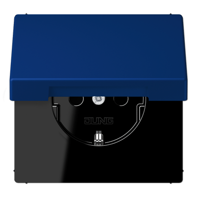 SCHUKO®-розетка с откидной крышкой и со встроенной повышенной защитой от прикосновения bleu outremer 