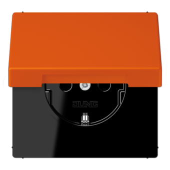 SCHUKO®-розетка с откидной крышкой и со встроенной повышенной защитой от прикосновения orange vif