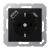 Розетка 2К+З 16А 250В~, цвет матовый черный