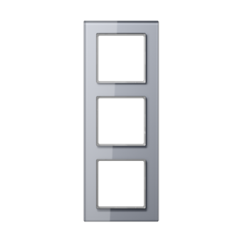Рамка для вертикальной и горизонтальной установки, 3 поста, стекло - Серый