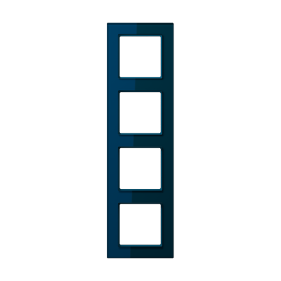 Рамка для вертикальной и горизонтальной установки, 4 поста, стекло - Синий AC584GLNB