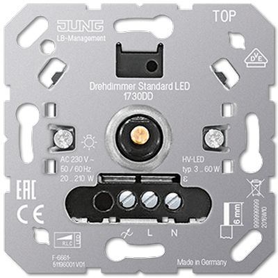 Роторный диммер стандарт LED, с инкрементальным датчиком без спутникового входа 1730DD