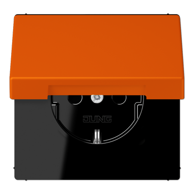 Розетка с крышкой 2К+З 16А 250В~, orange vif LC1520BFKL260