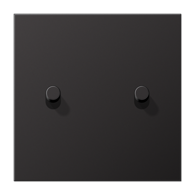 LS1912 - Кнопка 2-клавишная, Темный Алюминий - Цилиндр 