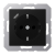 Розетка 2К+З 16А 250В~, цвет матовый черный