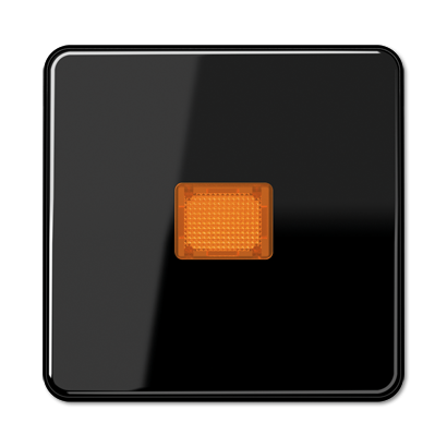 Клавиша с оранжевым окошком для выключателя с подсветкой; черная CD590KOSW