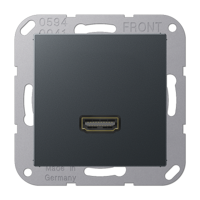 HDMI розетка, A серия, цвет Матовый Антрацит MAA1112ANM