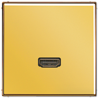 HDMI розетка, серия LS, цвет металл цвета золото